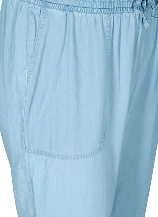 Loose trousers in lyocell, Light blue denim, Packshot image number 2