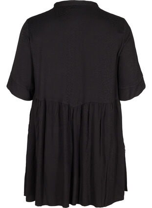 Viscose A-line tunic with buttons, Black, Packshot image number 1