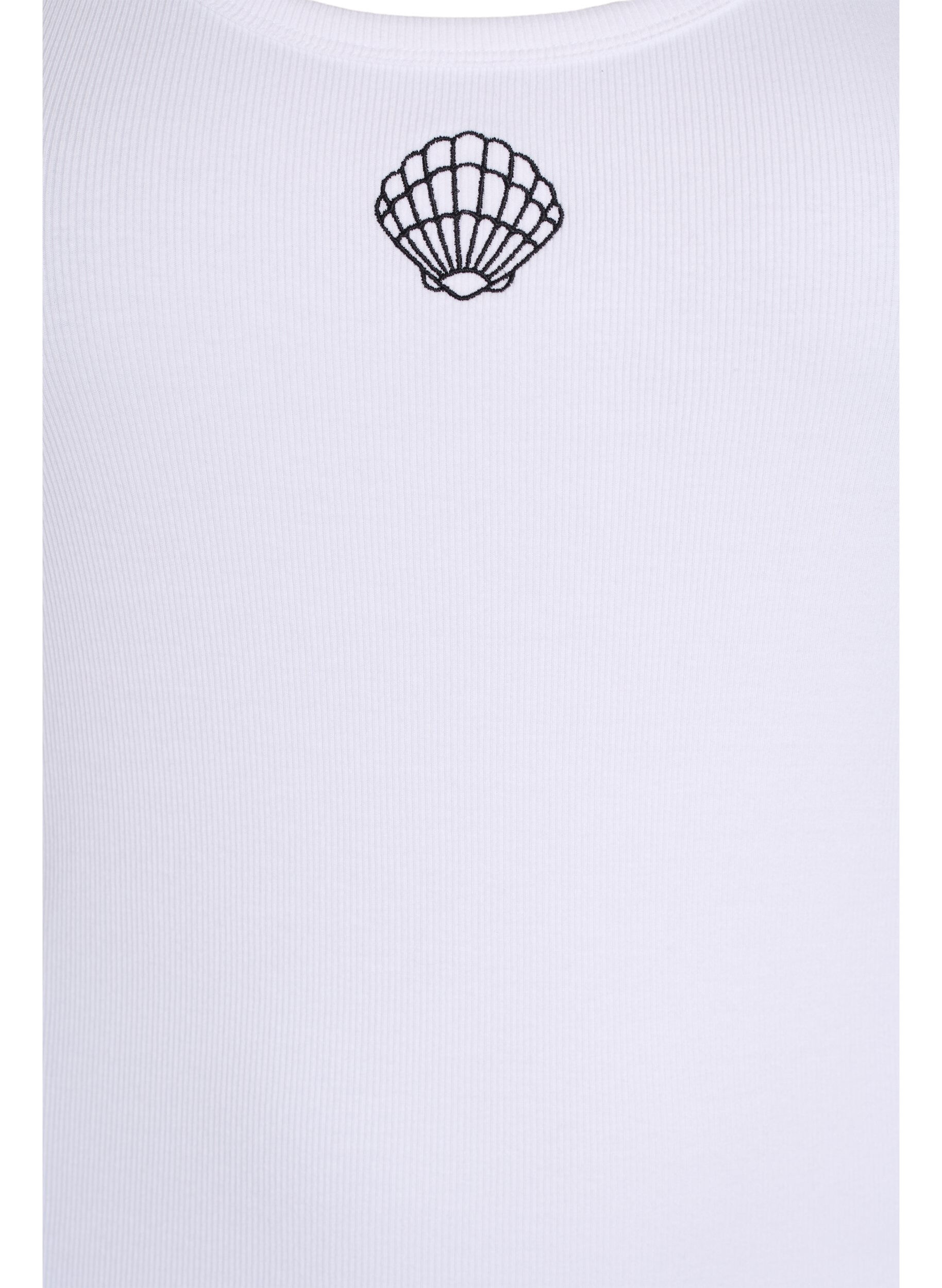 Zizzifashion Fitted top with motif, White, Packshot image number 2