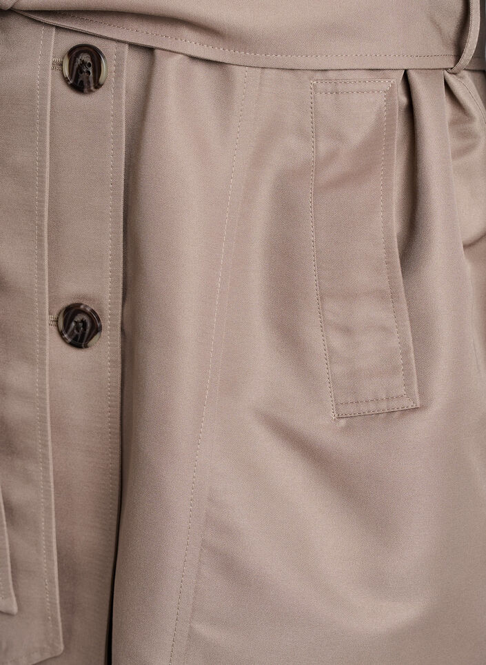 Short trench coat with belt, Grey, Packshot image number 3