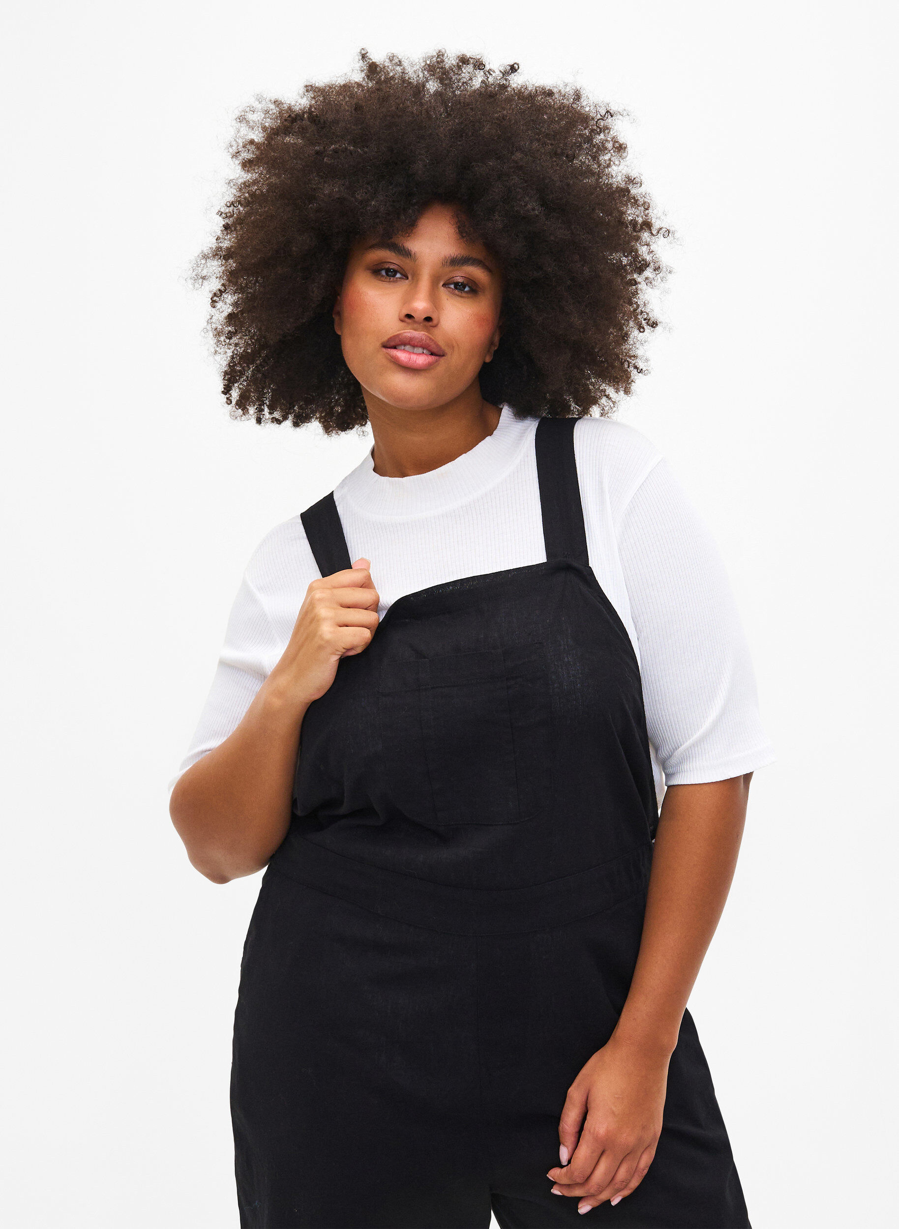 Zizzifashion Overalls in linen mix, Black, Model image number 2