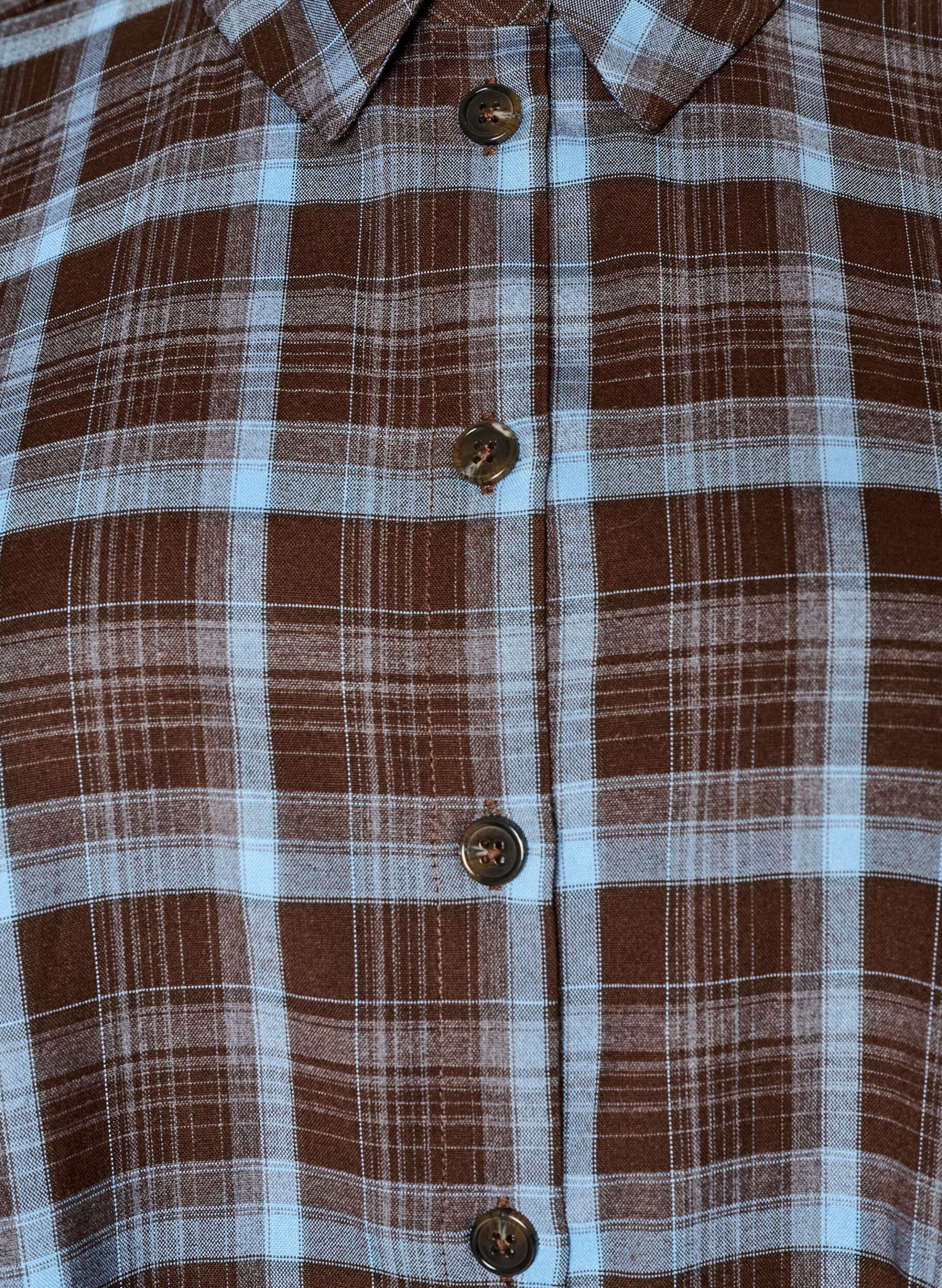 ZizzifashionChecked shirt with a loose fit, Brown, Packshot image number 2