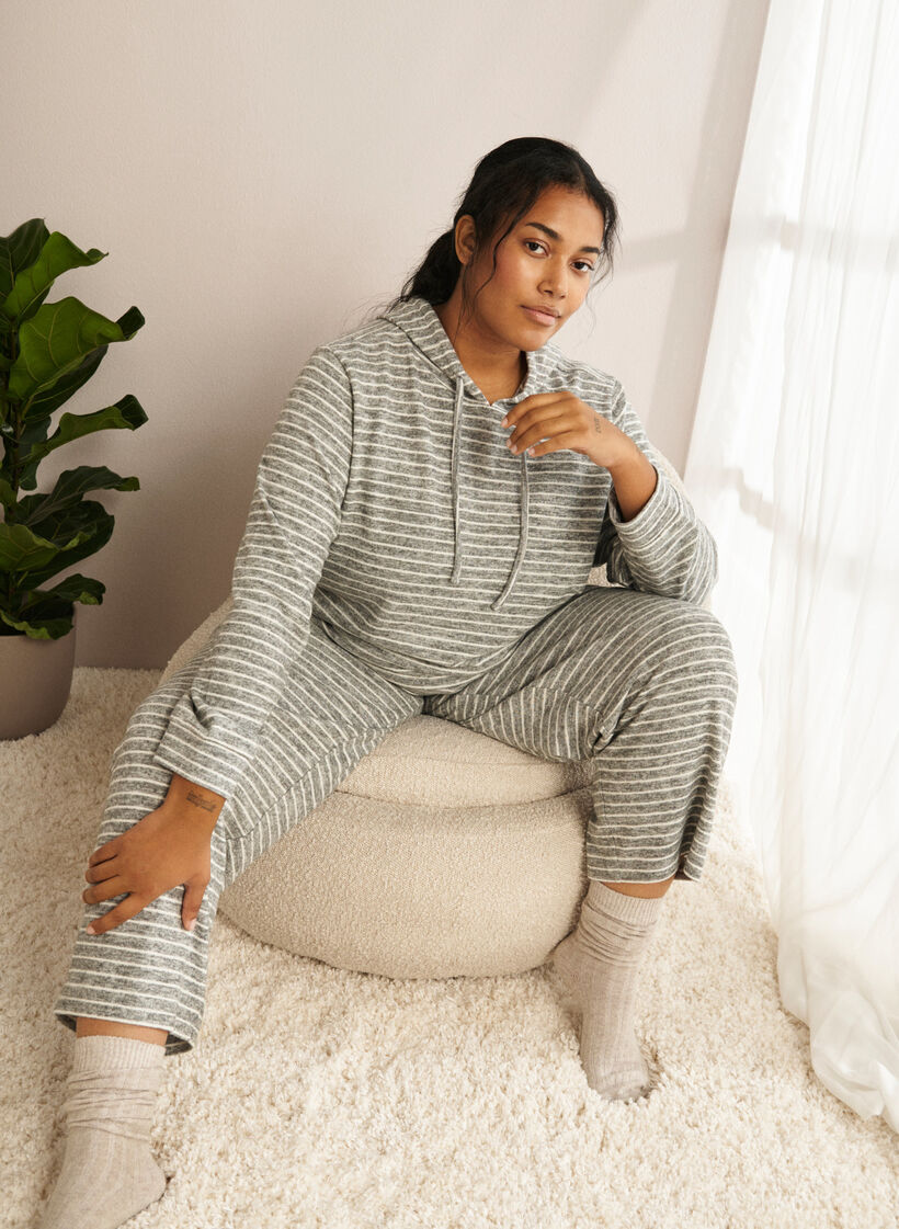 Loose hoodie with stripes, DGM Stripe, Image image number 0