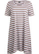 Striped jersey dress with short sleeves, White, Packshot image number 0