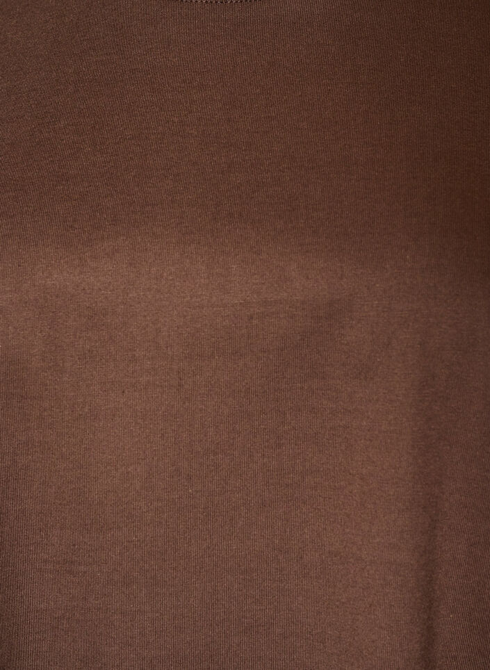 Loose t-shirt with long lace sleeves, Brown, Packshot image number 2