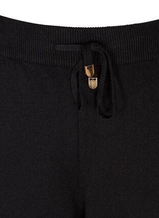 Loose knitted trousers with a drawstring, Black, Packshot image number 2