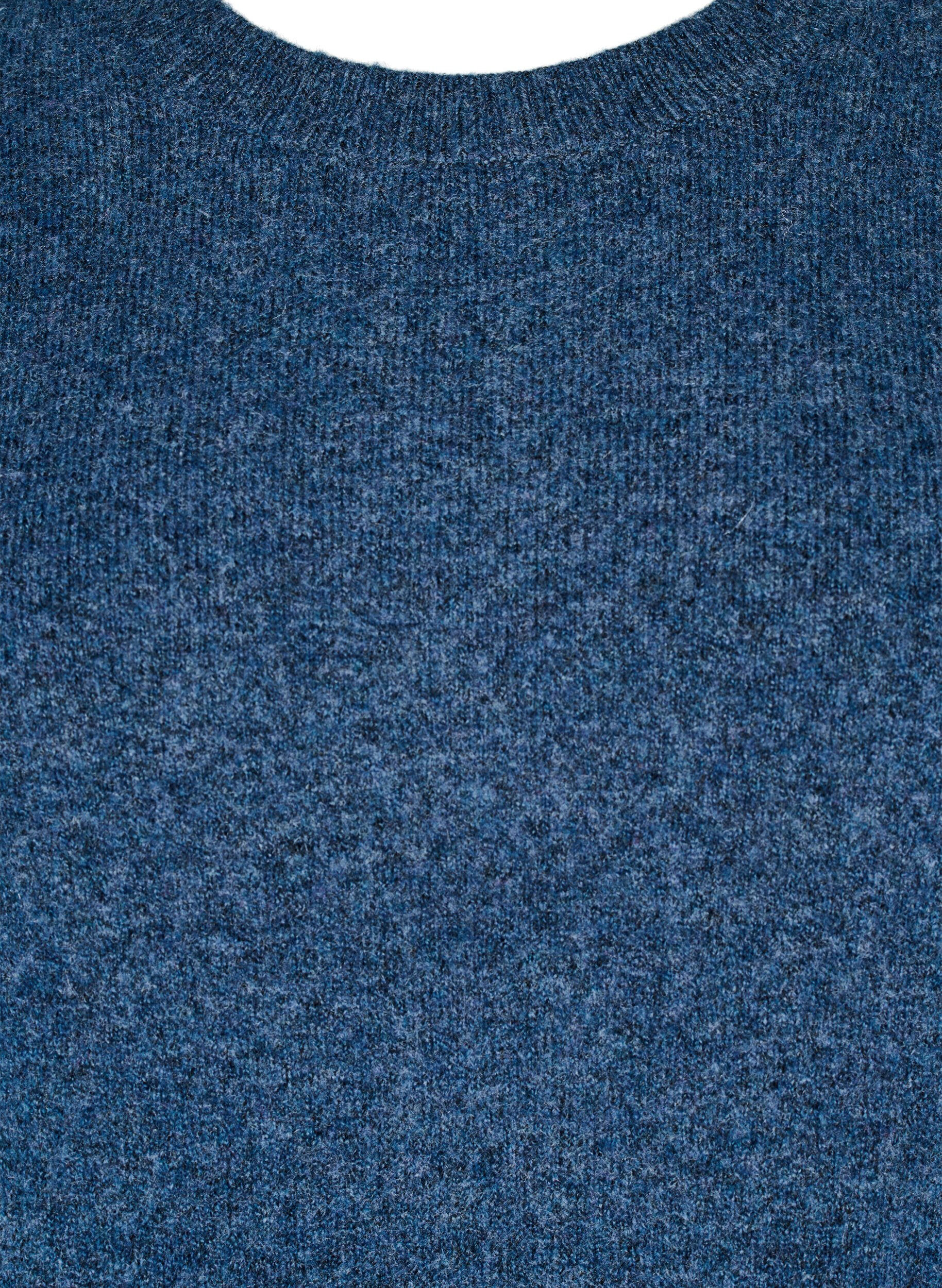 Zizzifashion Knitted top with wool and slits, Bering Sea Mel., Packshot image number 2