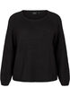 Loose-fitting knitted blouse with round neck, Black, Packshot image number 0