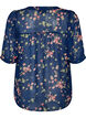 Blouse with floral print and V-neck, Blue, Packshot image number 1