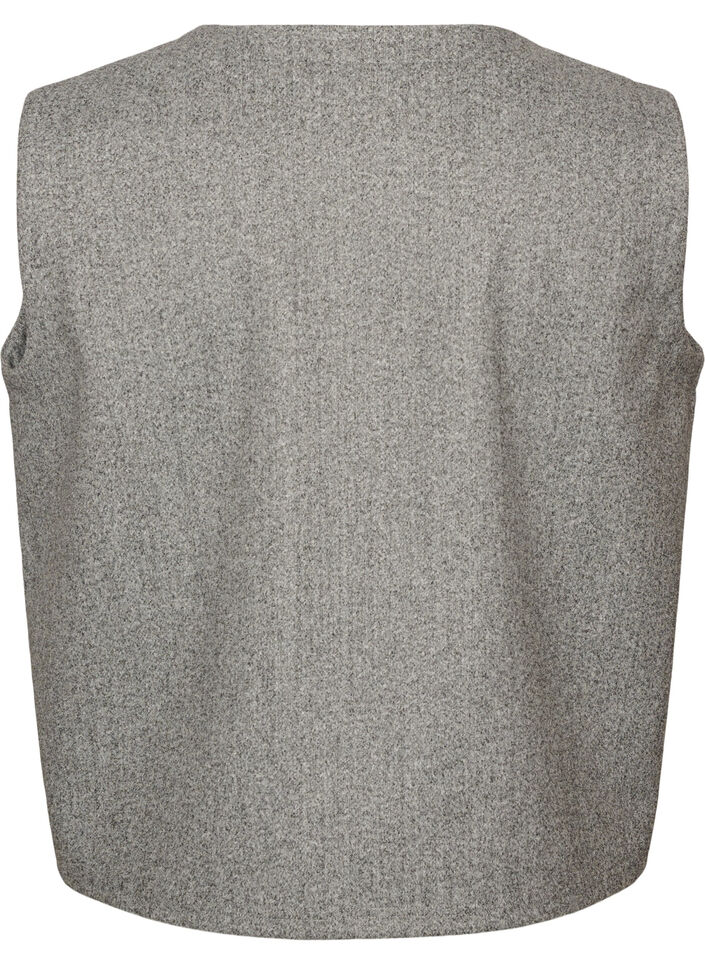 V-neck vest with buttons, Grey, Packshot image number 1