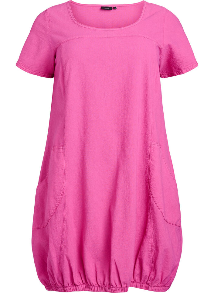 Short sleeve cotton dress, Rose, Packshot image number 0
