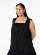 Sleeveless blouse with broderie anglaise and ruffles, Black, Model image number 0