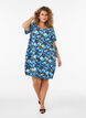 Short-sleeved, printed cotton dress, Blue, Model image number 1
