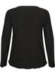Textured blouse with wavy edges, Black, Packshot image number 1