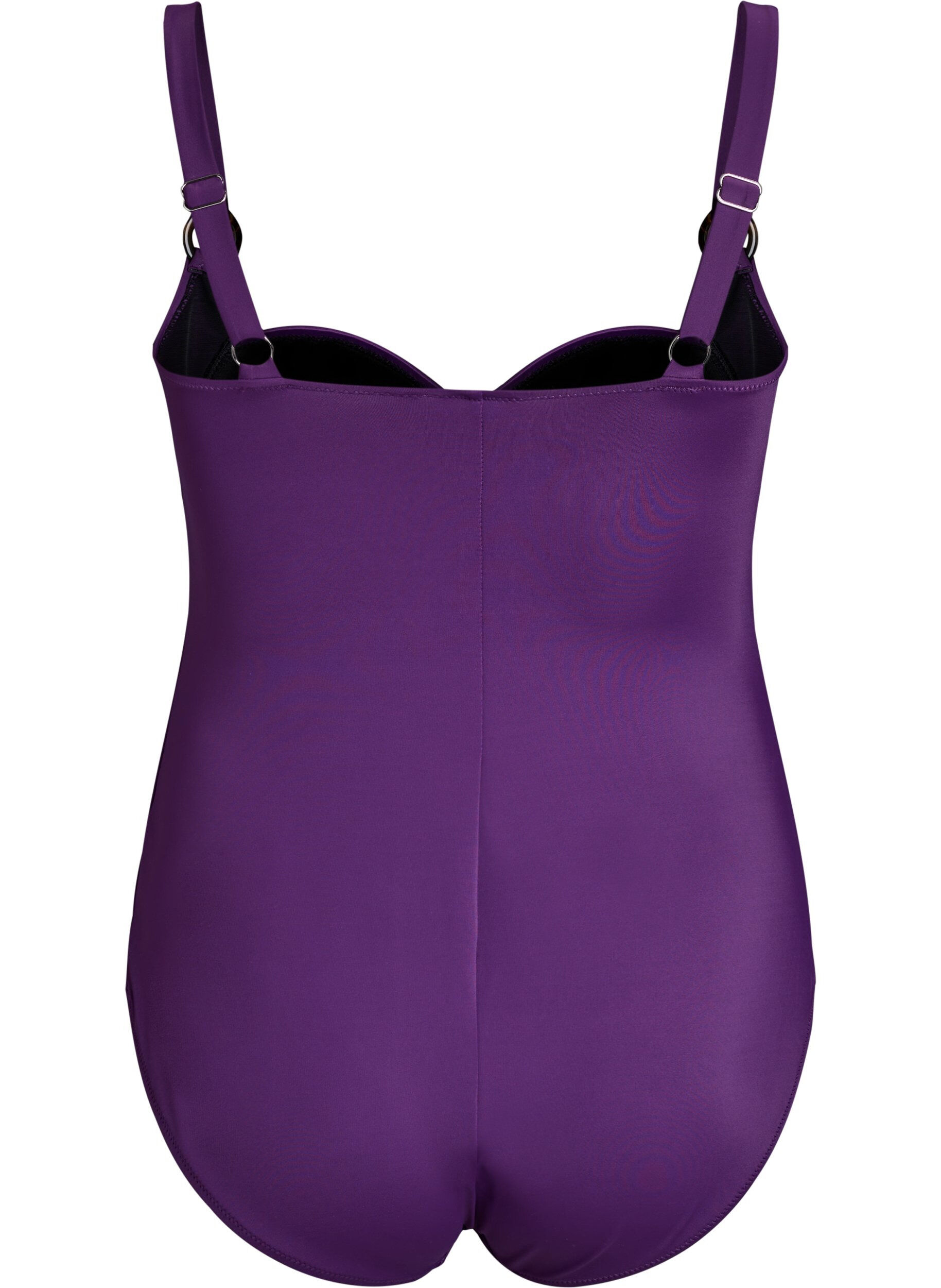 Zizzifashion Padded swimsuit with draping, Purple, Packshot image number 1