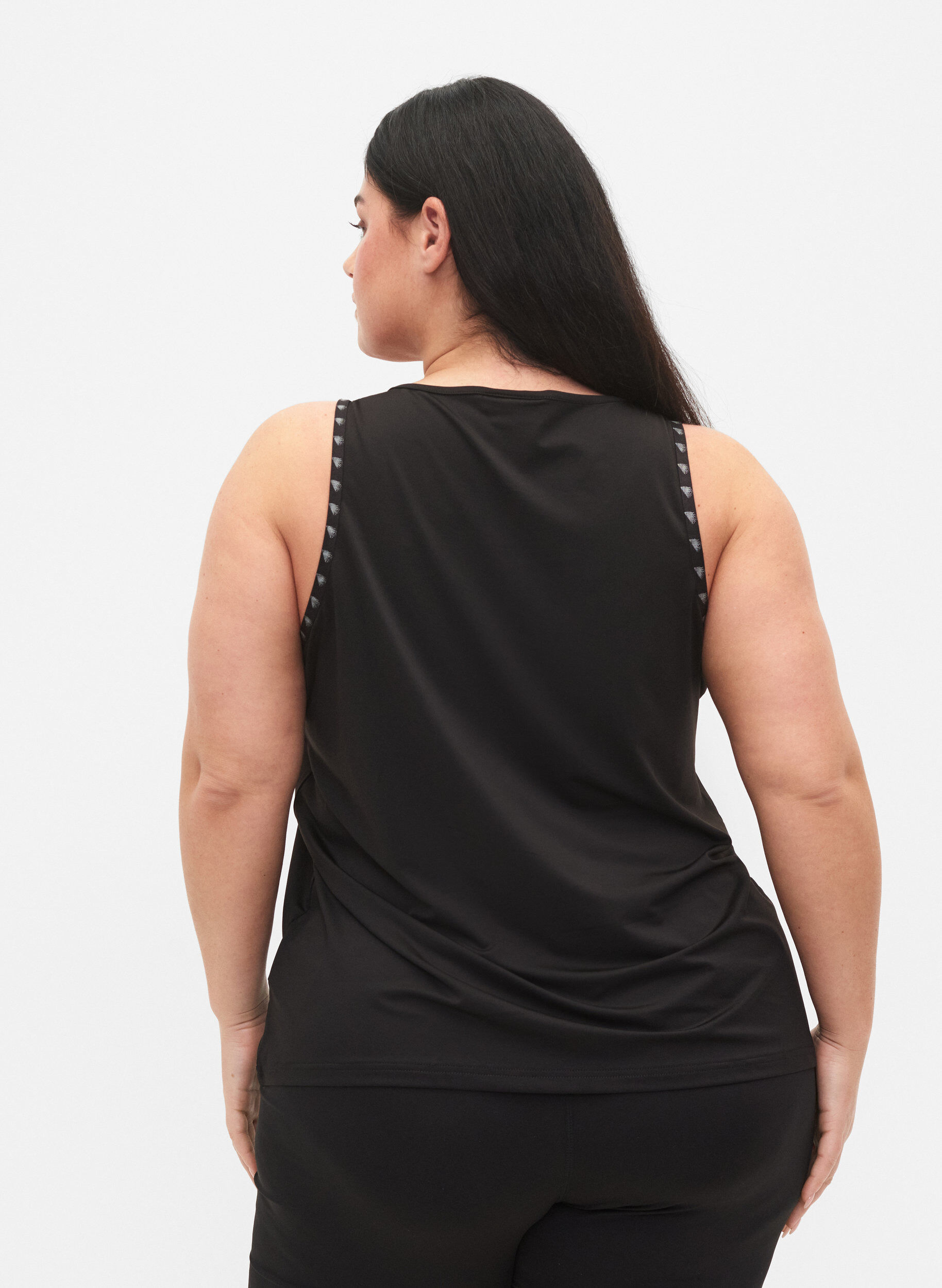 Zizzifashion Plain workout top, Black, Model image number 1