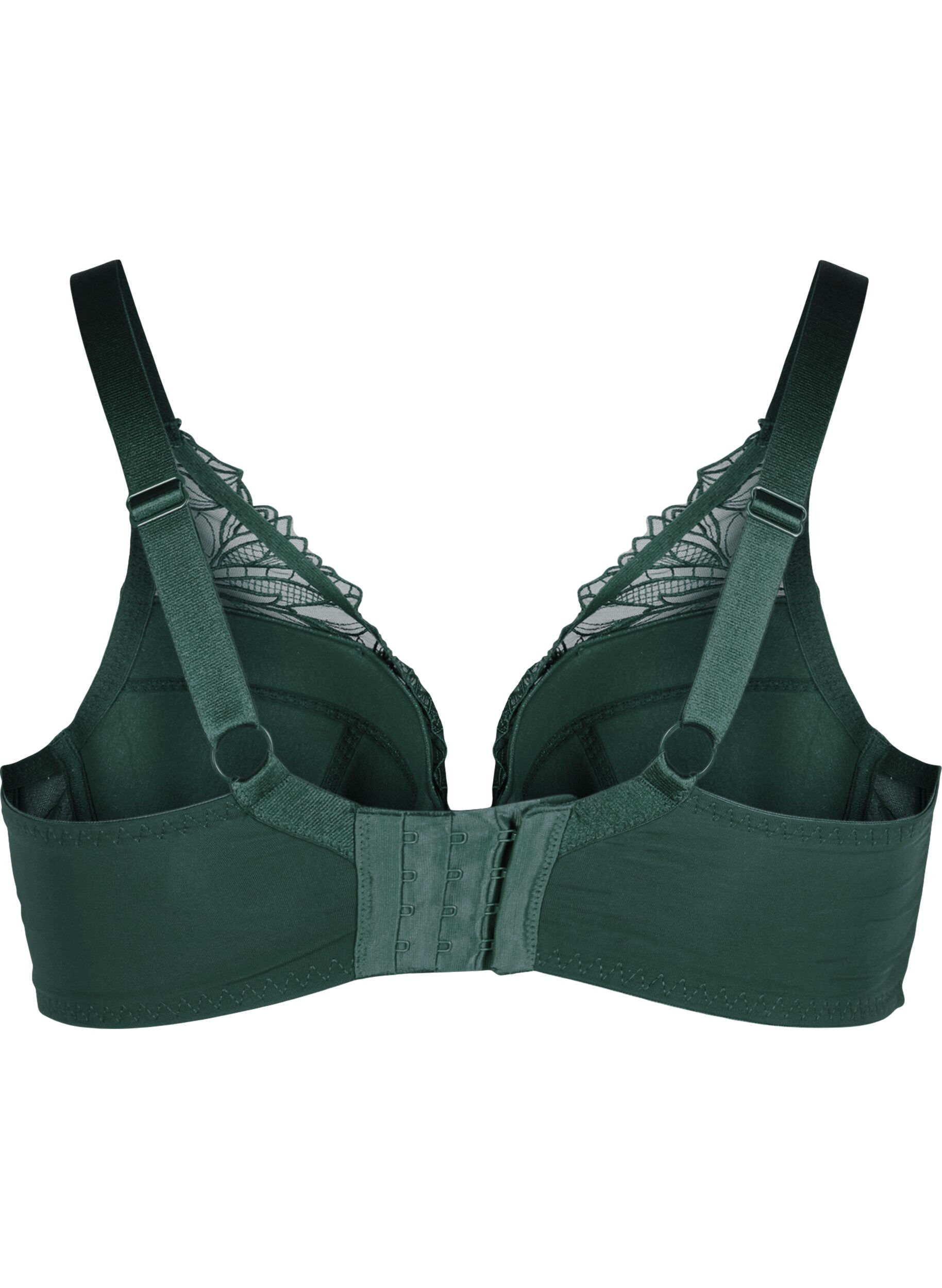 Zizzifashion Padded lace bra with underwire, Green, Packshot image number 1