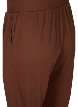 Trousers with side pockets and drawstring, Dark Brown Mel. , Packshot image number 3