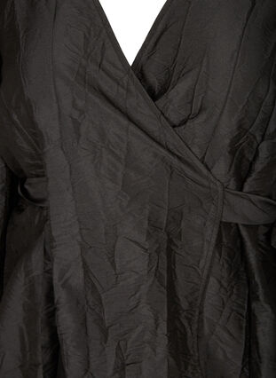 Long-sleeved wrap dress, Black, Packshot image number 2