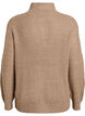 FLASH - Knitted sweater with high neck and zipper, Brown, Packshot image number 1