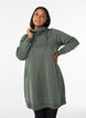 FLASH - Short sweatshirt dress with high collar and pockets, Green, Model image number 0
