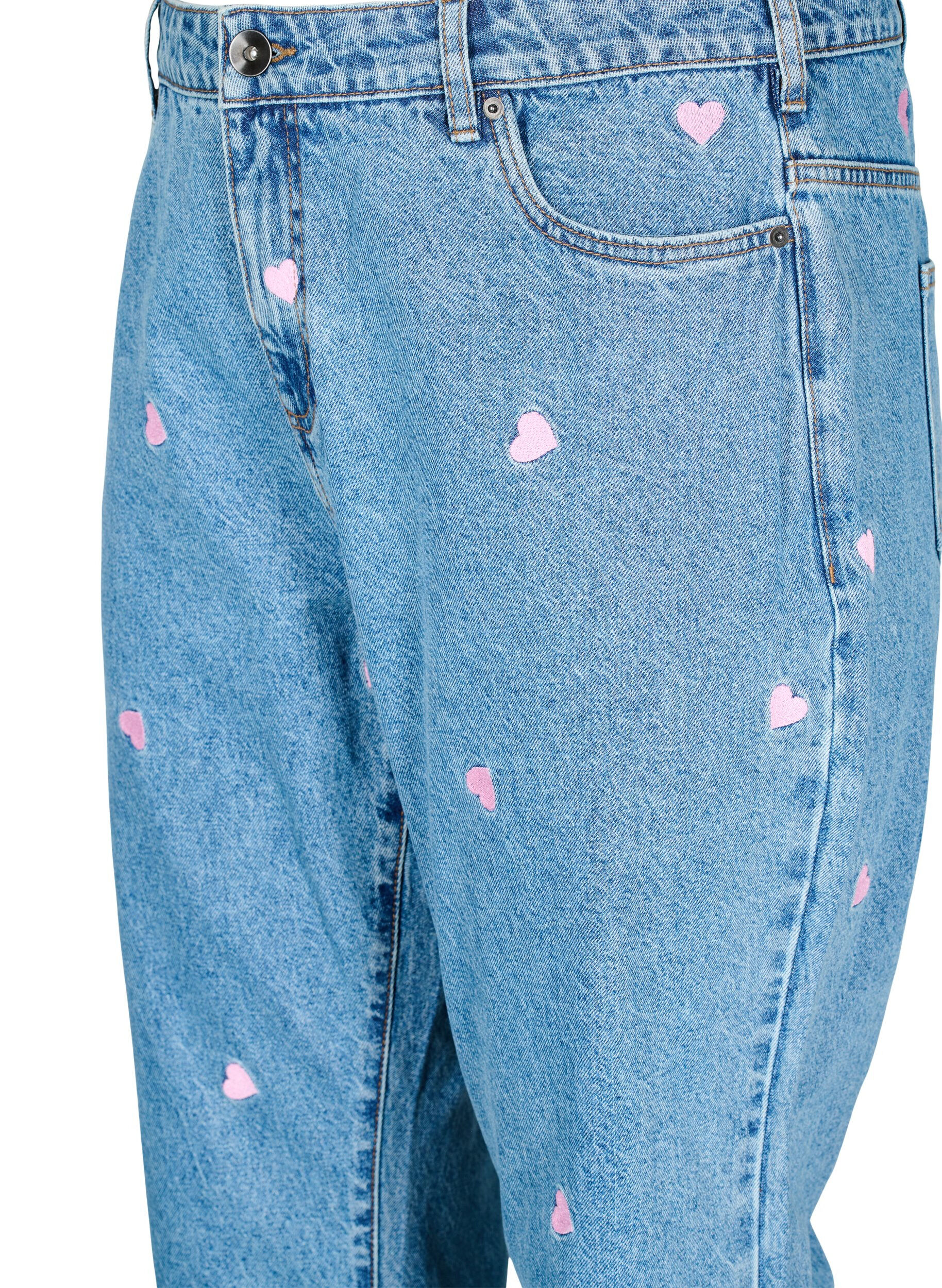 Zizzifashion High-waisted Gemma jeans with lips, Blue, Packshot image number 2