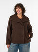 Short jacket with asymmetric button fastening, Brown, Model image number 0