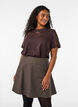Small check A-line skirt, Brown, Model image number 0