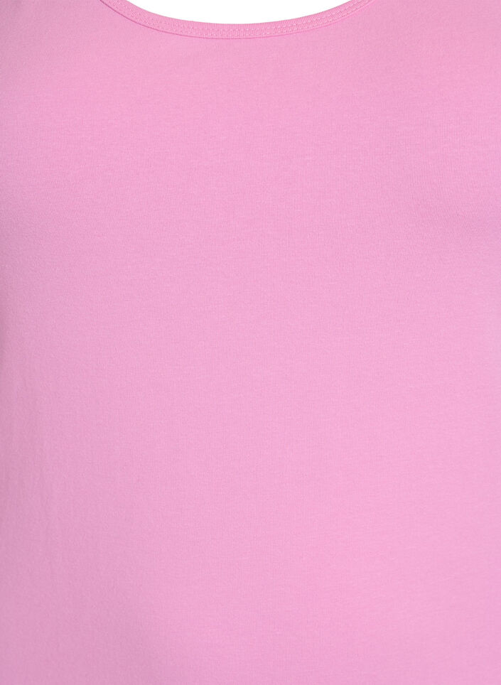Solid color basic top in cotton, Pink, Packshot image number 2
