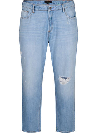 Mille mom fit jeans with destroy , Light Blue, Packshot image number 0