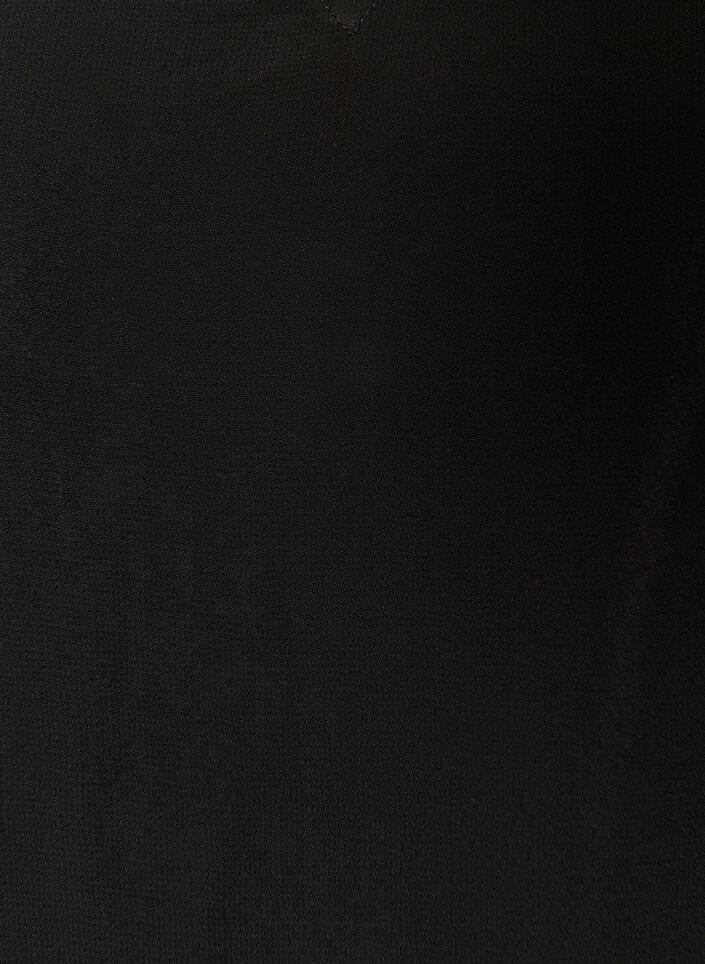 Viscose dress with ruffles and sheer sleeves, Black, Packshot image number 2