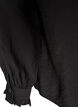 Shirt blouse with embroidered flower appliqu&eacute;s, Black, Packshot image number 3