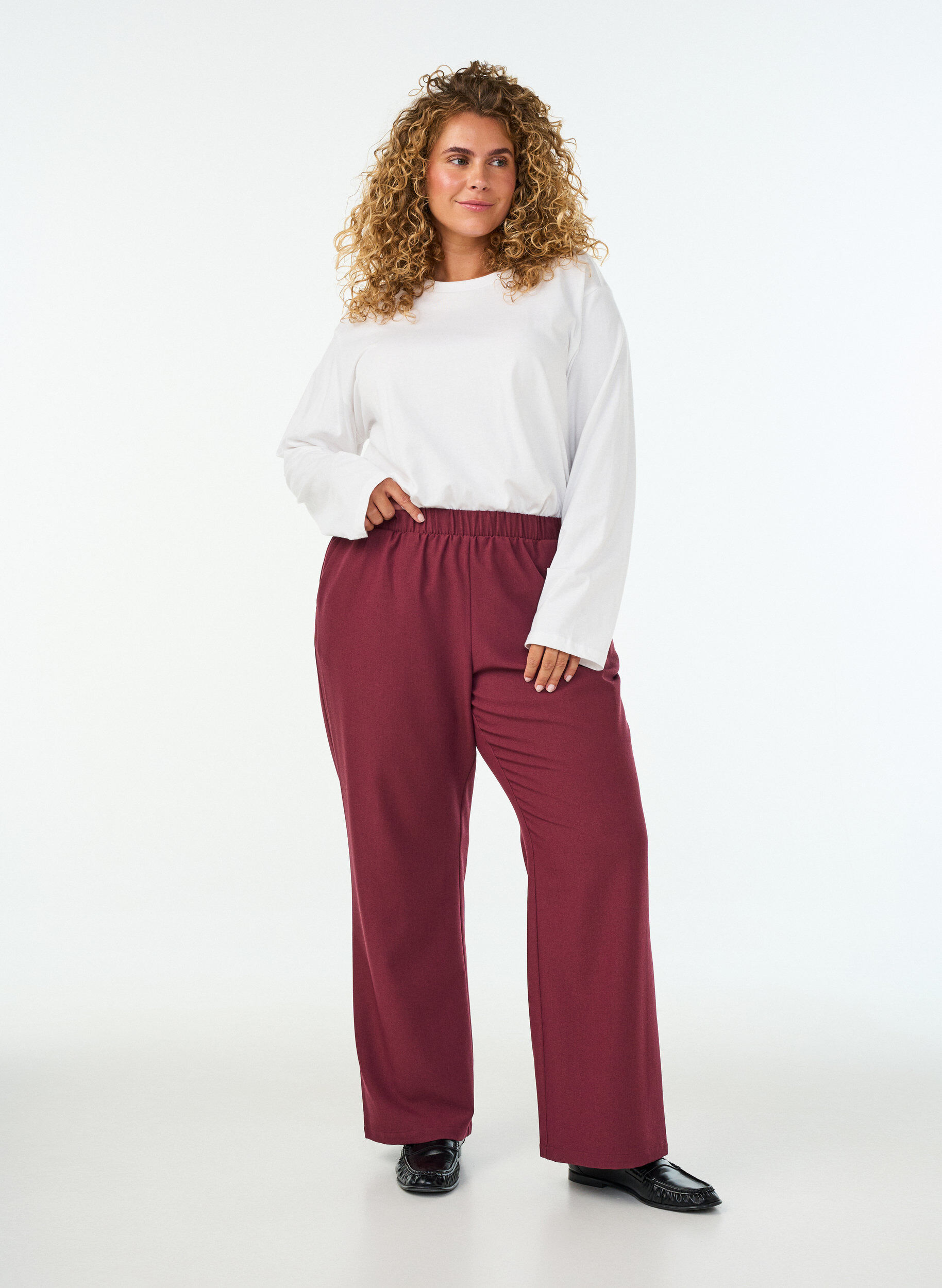 ZizzifashionLoose trousers with pockets, Red, Model image number 0