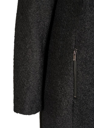 Coat with wool and zipper, Black, Packshot image number 3
