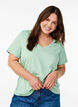 Short sleeve t-shirt with v-neckline, Green, Model image number 0