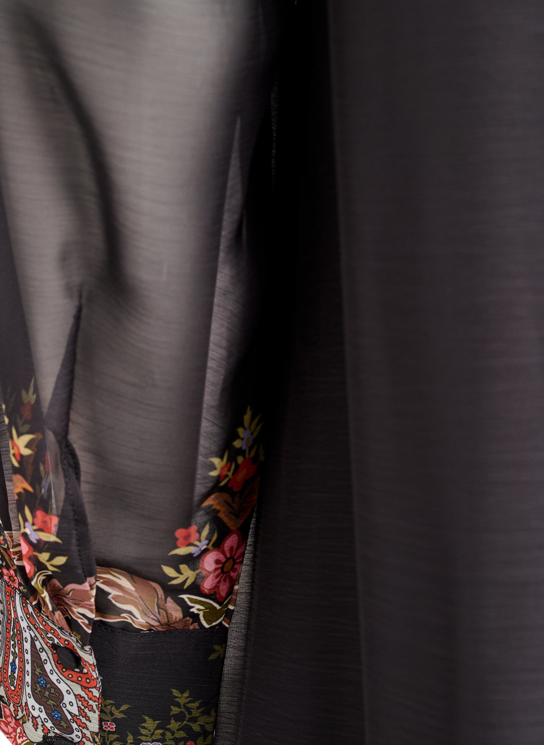 Zizzifashion Midi dress with paisley details and long sleeves, Black, Packshot image number 3