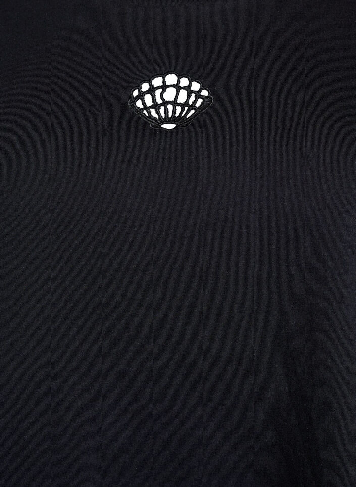 T-shirt with decorative details, Black, Packshot image number 2