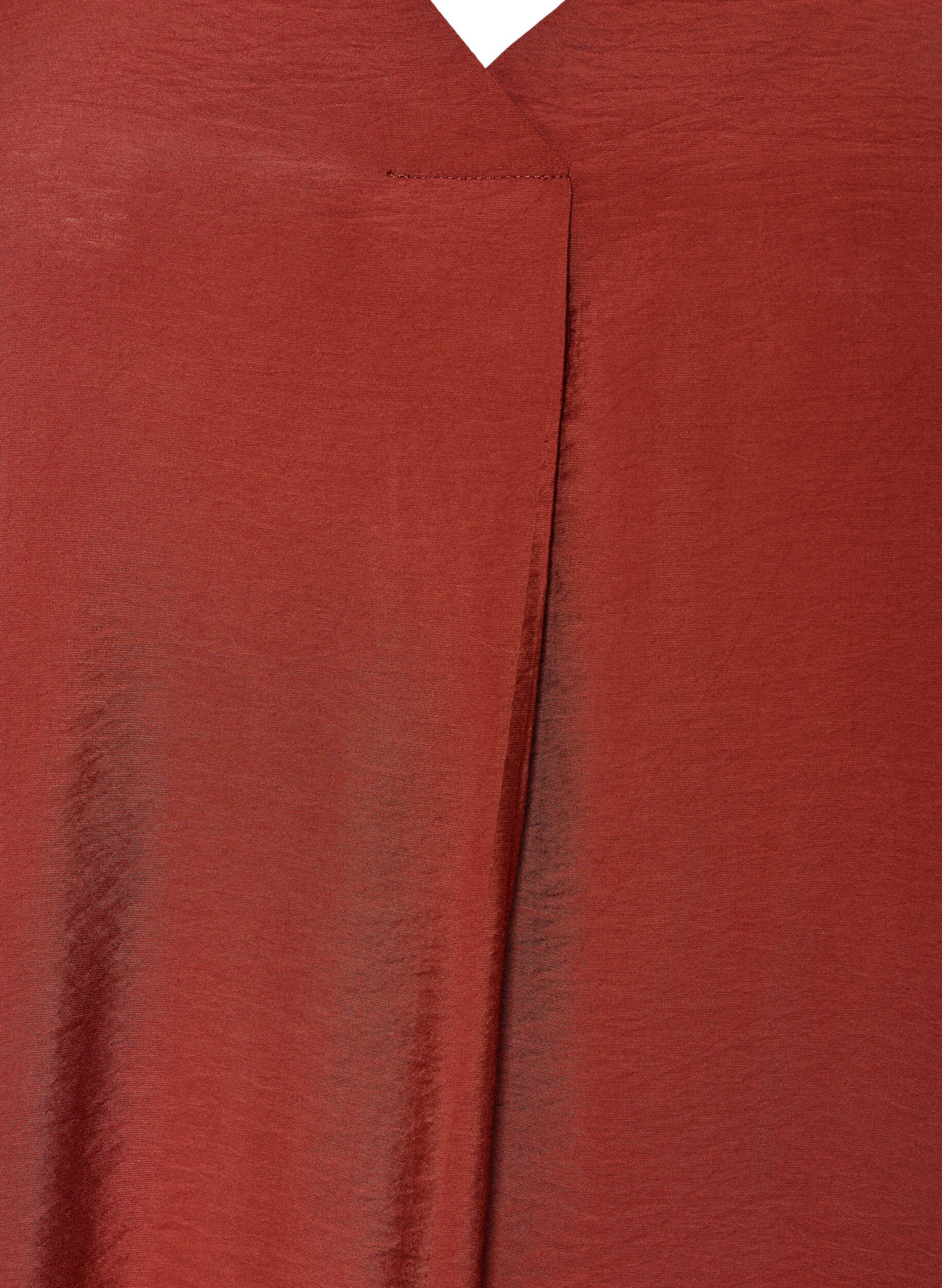 Zizzifashion V-neck dress in viscose, Red, Packshot image number 2