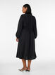 Midi dress with smock and decorative buttons, Black, Model image number 1