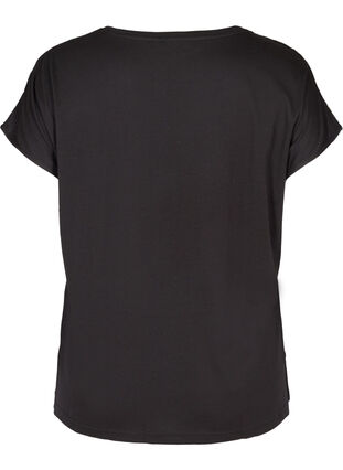 Short-sleeved t-shirt with sequins, Black, Packshot image number 1