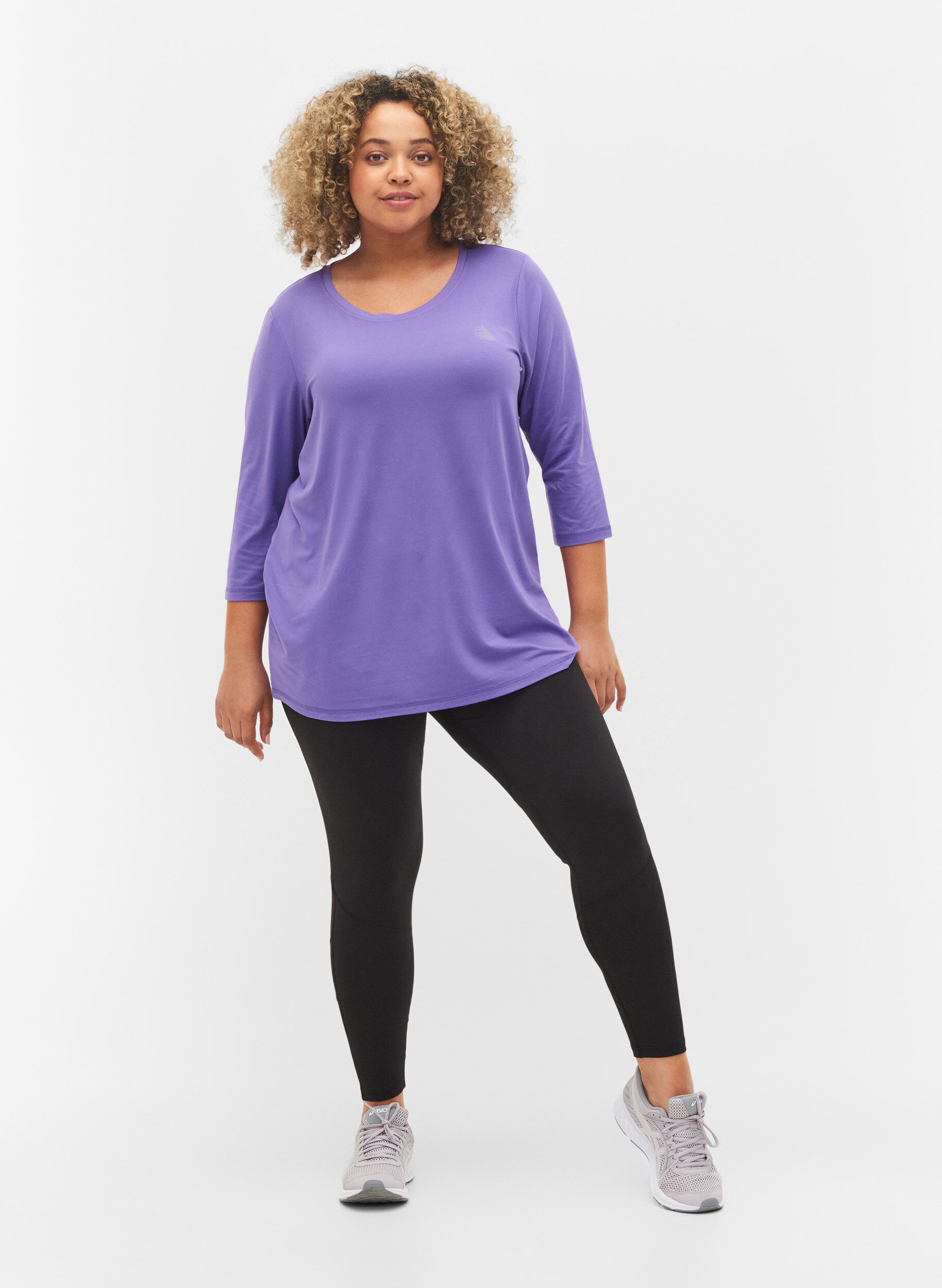 ZizzifashionSports top with 3/4 sleeves, Purple, Model image number 1