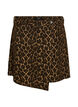 Short denim skirt with leopard print and an A-line shape, Brown, Packshot image number 0