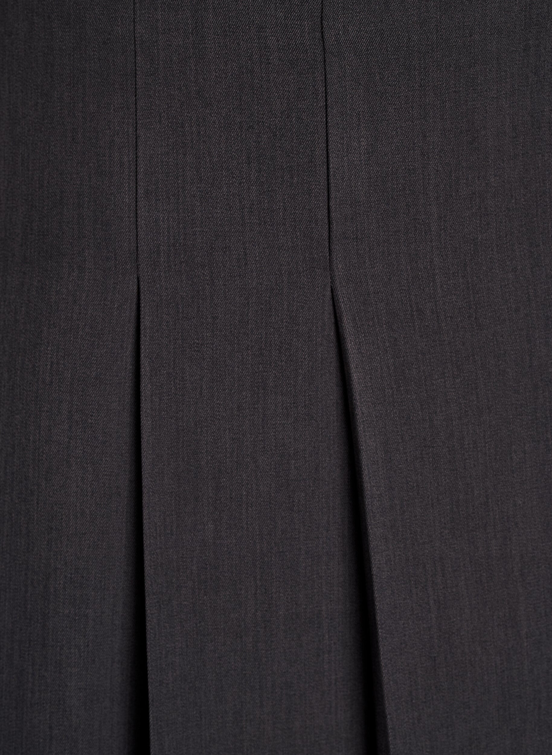 Zizzifashion Midi skirt with wide pleats, Dark Grey, Packshot image number 2