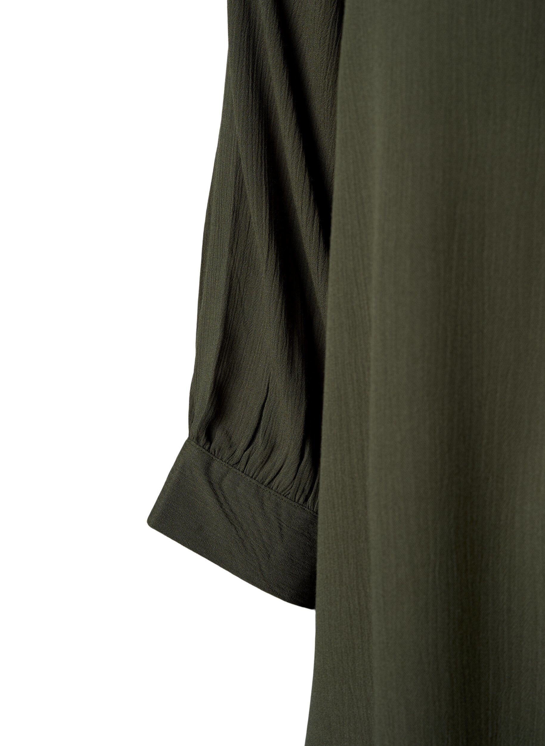 Zizzifashion Viscose tunic with 3/4 sleeves, Green, Packshot image number 3