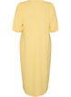 Midi dress with V-neck and texture, Yellow, Packshot image number 1
