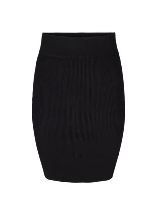 Close-fitting knitted skirt, Black, Packshot image number 0