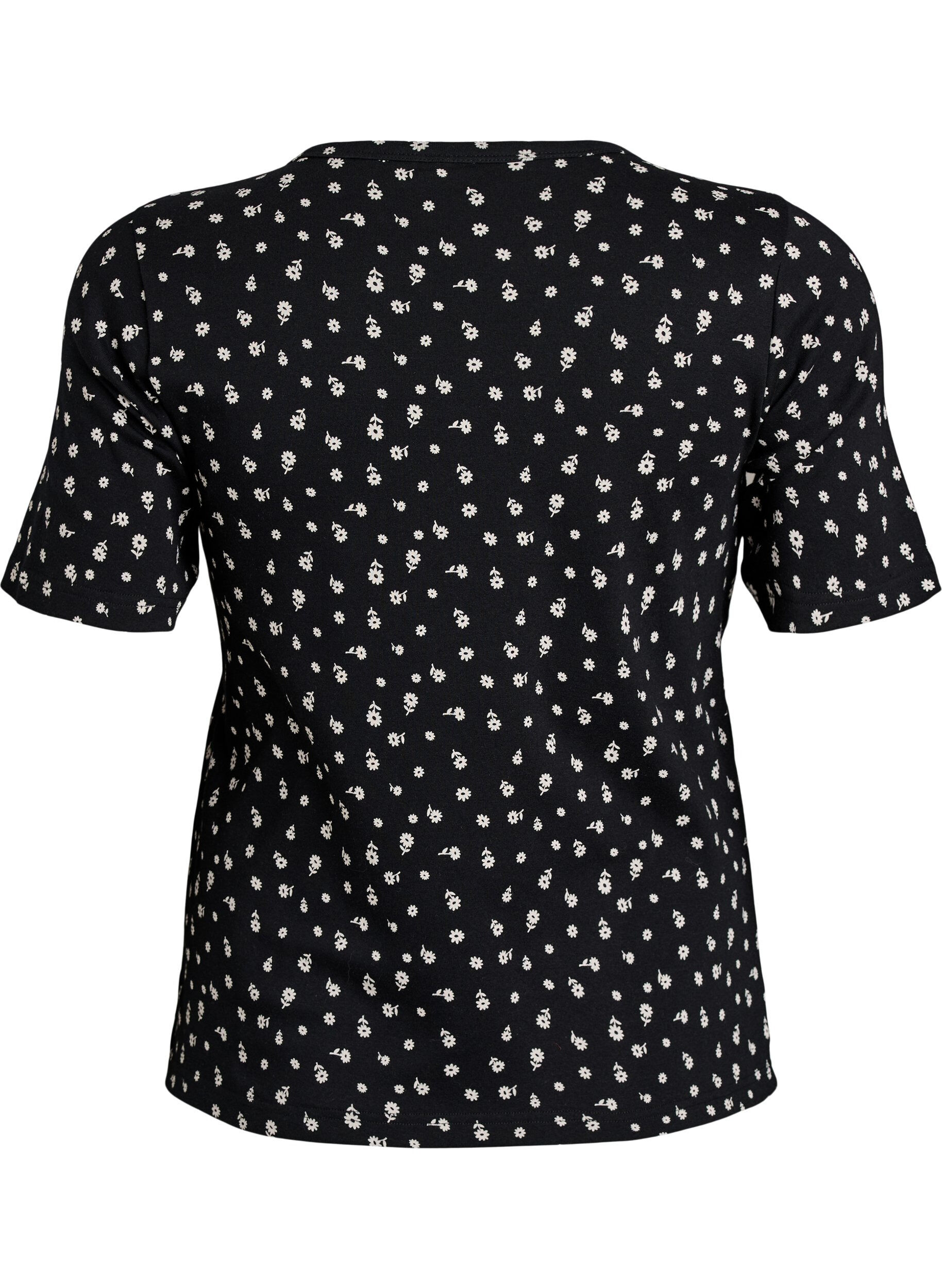 Zizzifashion Cotton T-shirt with all-over print, Black, Packshot image number 1