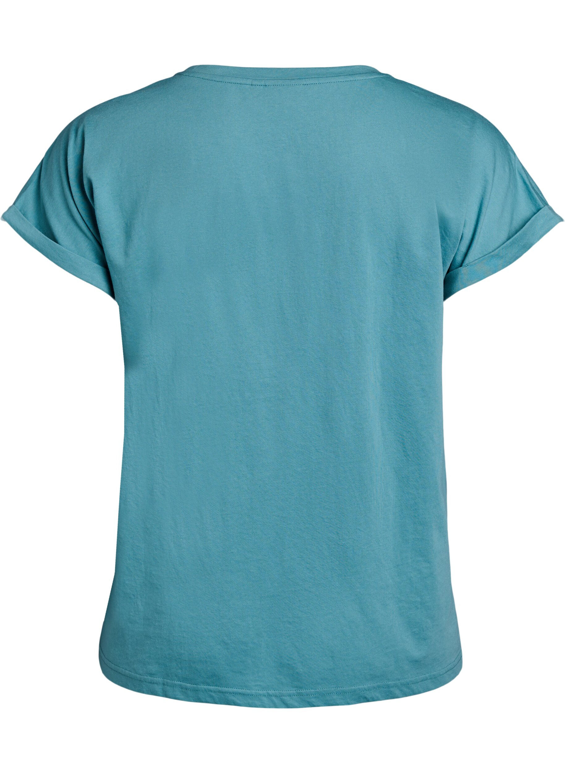 Zizzifashion Short sleeve cotton blend T-shirt, Blue, Packshot image number 1