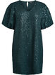 Short sequin dress with puff sleeves, Green, Packshot image number 0