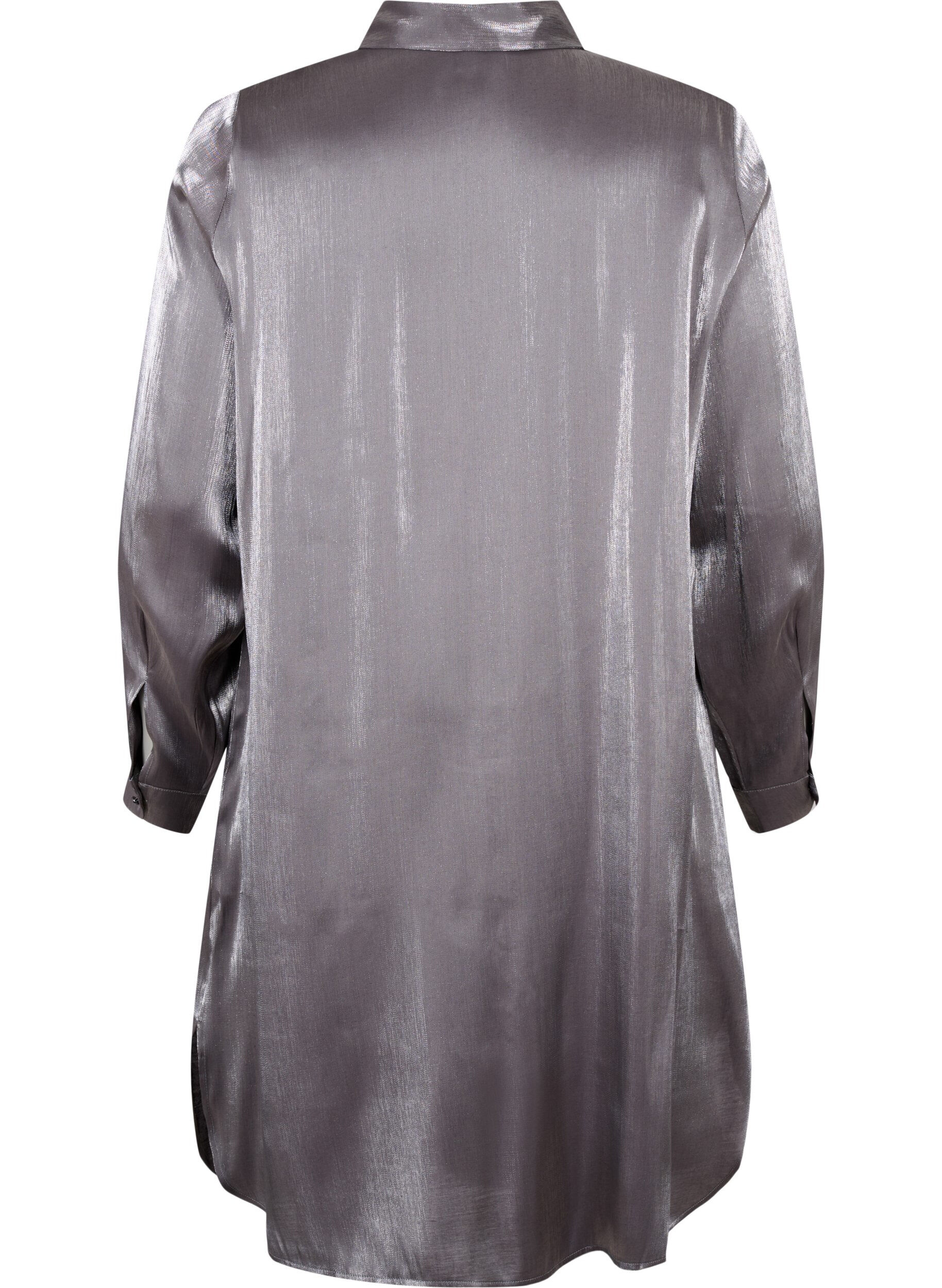Zizzifashion Long silver-colored shirt, Dark Silver, Packshot image number 1